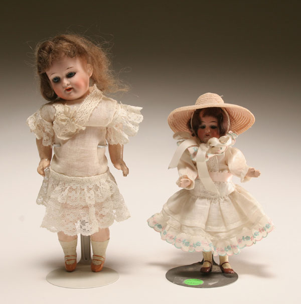 Appraisal: Lot of two German bisque head miniature child dolls including