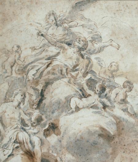 Appraisal: Circle of Gaspare Diziani Evangelists Surrounded by Putti Two Studies