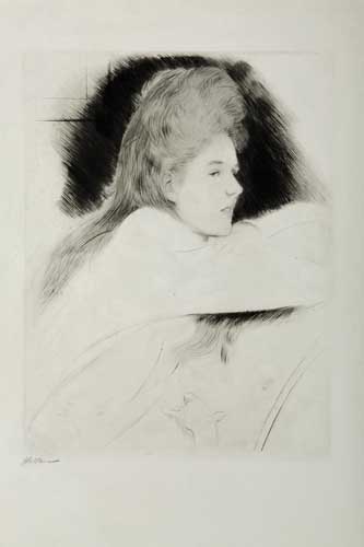 Appraisal: PAUL C SAR HELLEU Adolescente Drypoint circa x mm x