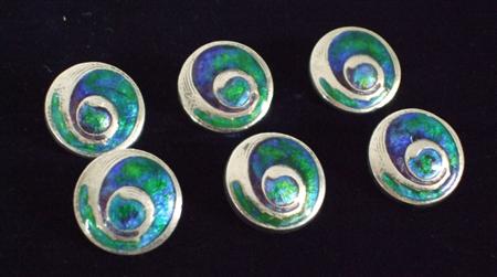 Appraisal: W H HASELER MAKER SET OF SIX BUTTONS DATED silver