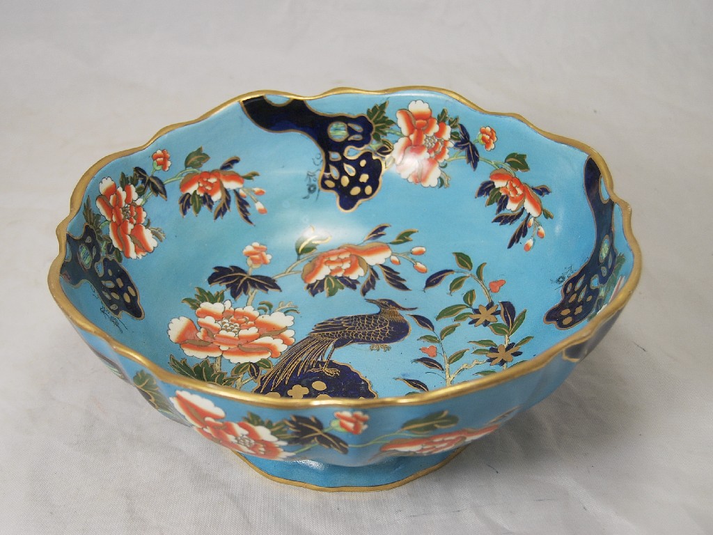 Appraisal: A Victorian Masons Patent Ironstone china punch bowl printed painted