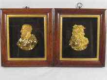 Appraisal: A pair of th c gilded busts in rosewood cases