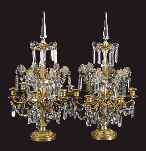 Appraisal: A pair of Louis XVI style gilt bronze and cut