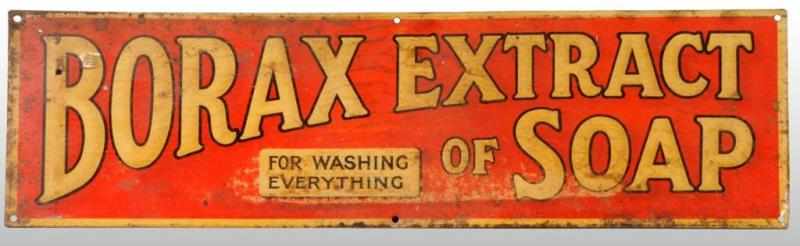 Appraisal: Tin Borax Soap Sign Description Some stains and scratches Condition