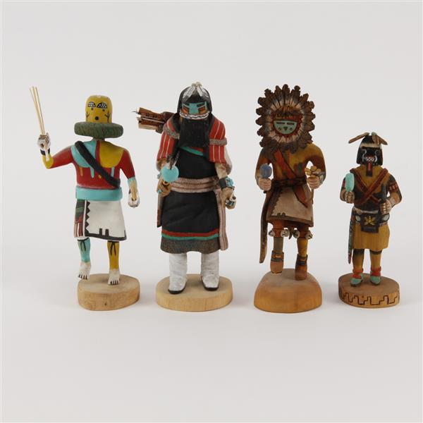 Appraisal: Four Native American Hopi Kachina Dolls Signed Sankey George Sr