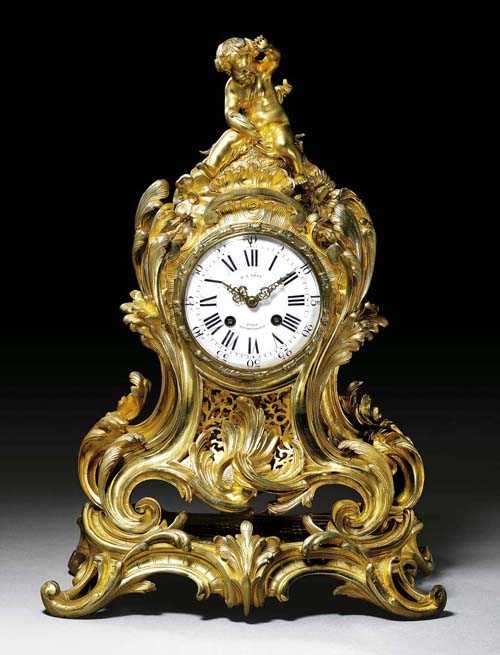 Appraisal: MANTEL CLOCK A L'ENFANT late Louis XV the dial signed