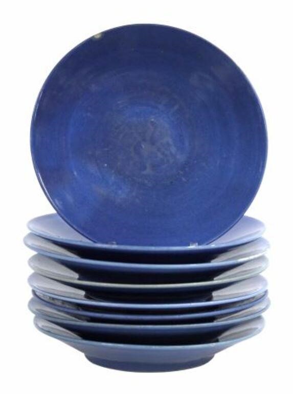 Appraisal: lot of Chinese monochrome blue glazed ceramic chargers plates many