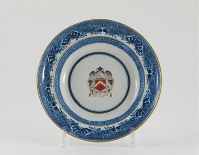 Appraisal: A Caughley armorial soup plate painted with the arms of