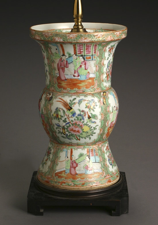 Appraisal: Chinese Export 'Rose Medallion' Gu-Form Vase Xianfeng-Tongzhi Period - The