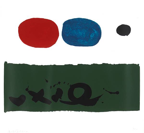 Appraisal: Adolph Gottlieb American - Green Foreground AAA Screenprint in colors