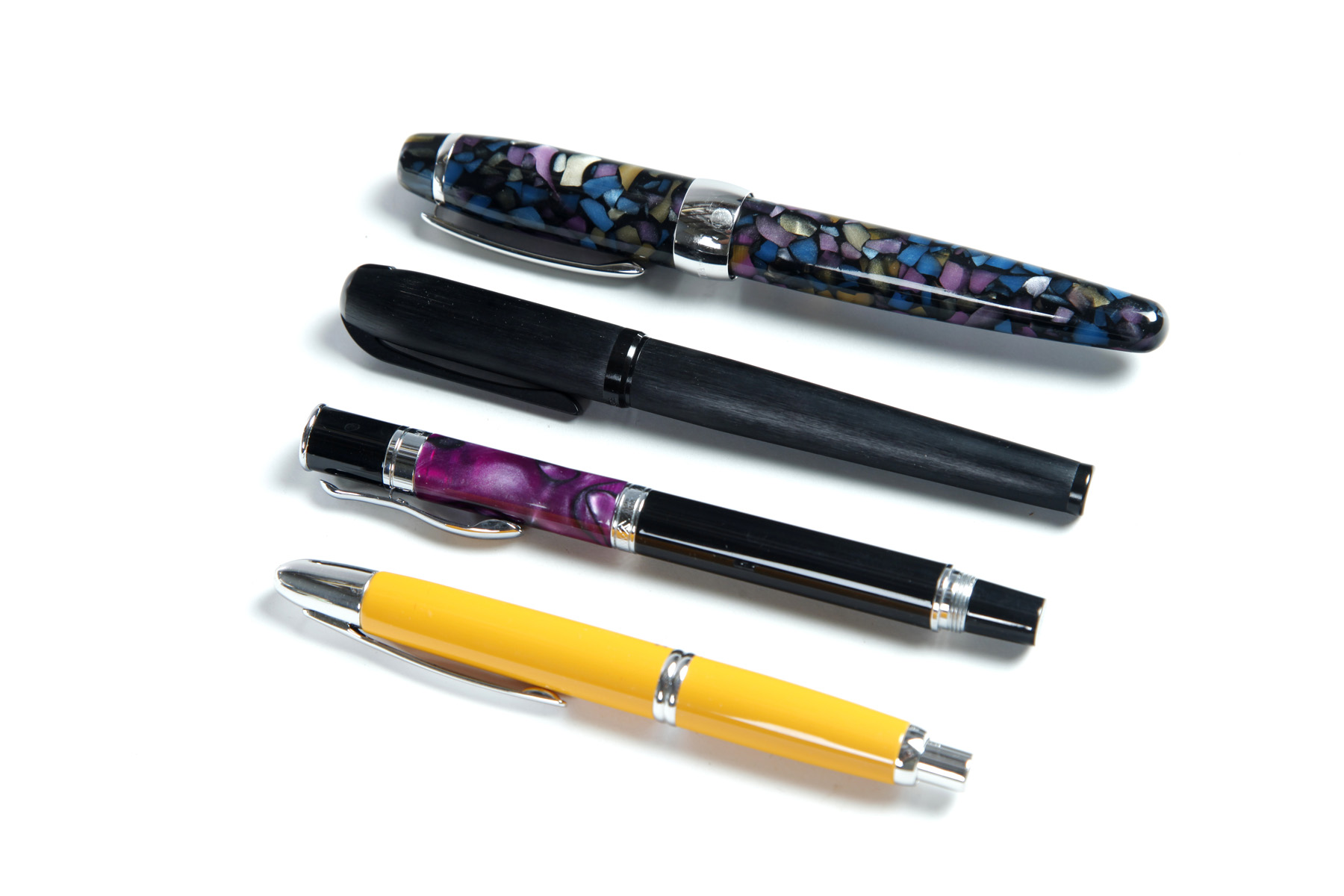 Appraisal: FOUR FOUNTAIN PENS Twentieth century Rosetta Coronado Rosetta Stealth Monte