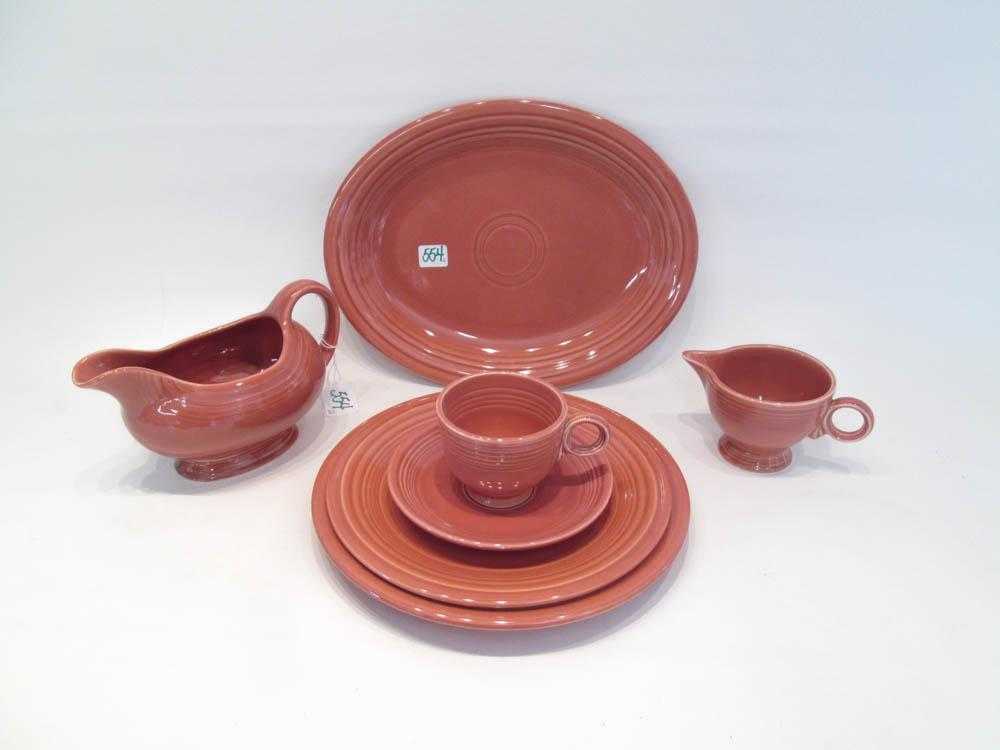 Appraisal: TWENTY-SIX PIECE FIESTA DINNERWARE SET Flamingo pink comprised of dinner