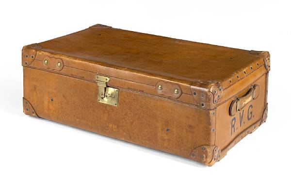 Appraisal: A Rudolph Valentino personally owned trunk s Made of tan