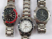 Appraisal: A mixed lot of gent's stainless steel wristwatches being a