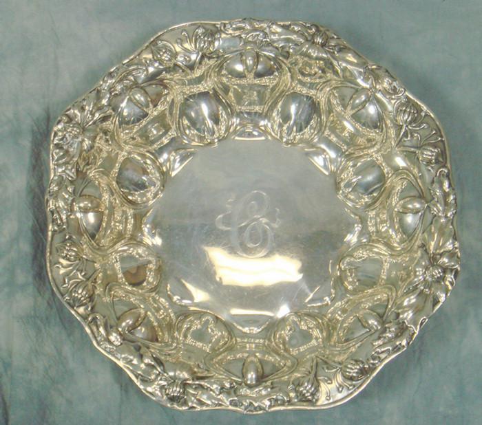 Appraisal: Alvin sterling silver floral repousse bowl d mono TO Estimate