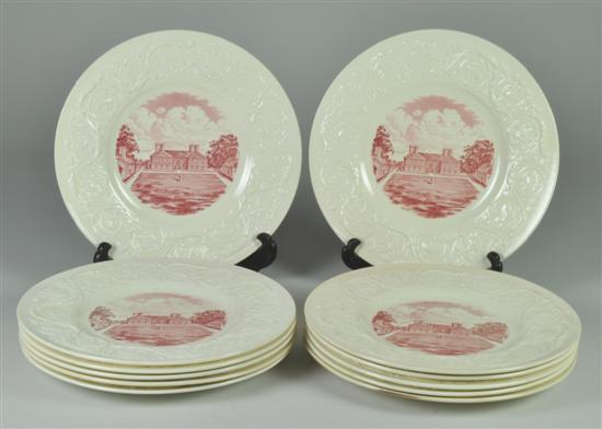 Appraisal: Set of Twelve Wedgwood Earthenware Plates Depicting Stratford Hall in