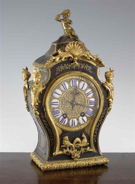 Appraisal: A Louis XV style boulle work bracket clock with enamelled