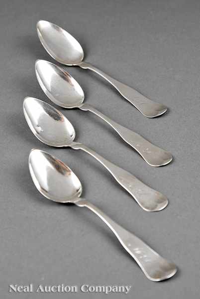 Appraisal: A Group of Four American Coin Silver Teaspoons Smith Chamberlain