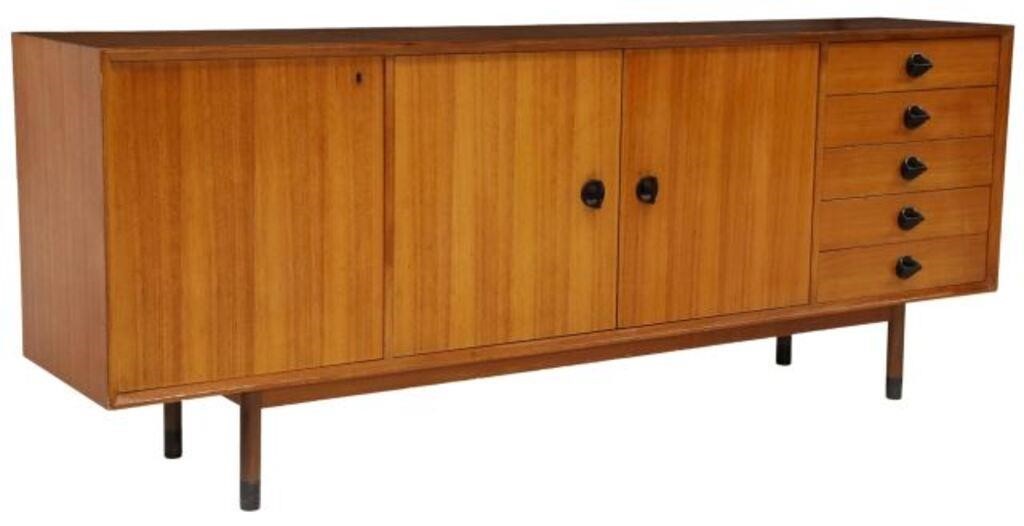 Appraisal: Italian mid-century modern teak sideboard c s three cabinet doors