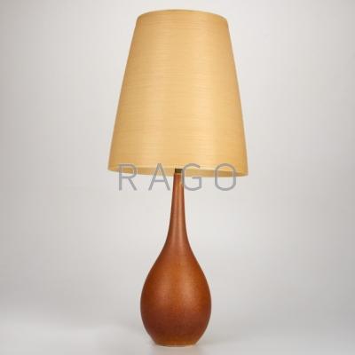 Appraisal: GORDON MARTZ Glazed ceramic table lamp USA s Single socket