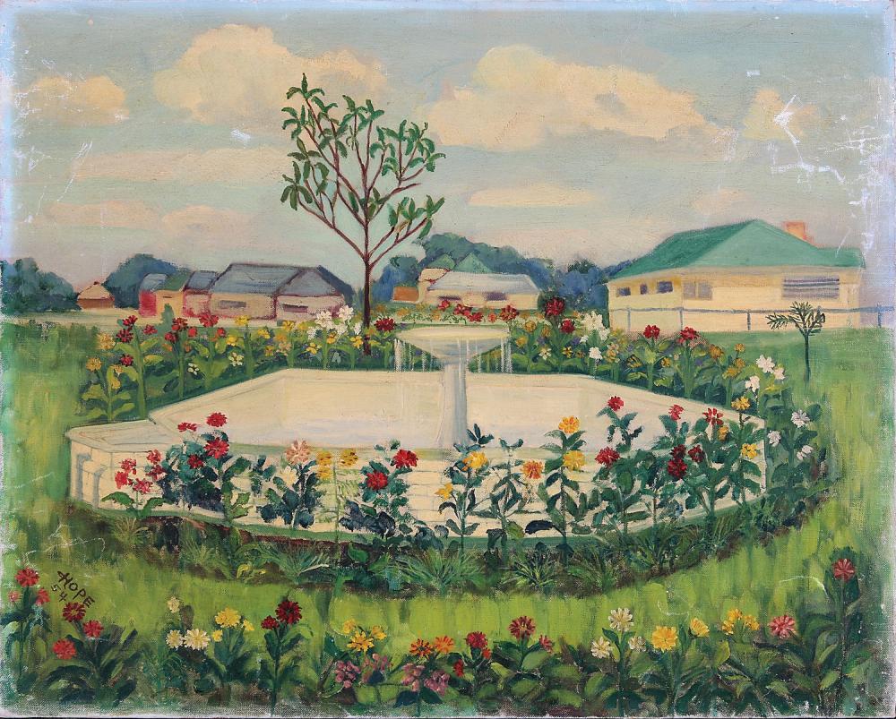 Appraisal: Hope Herberger American Louisiana - Fountain and The Garden oils