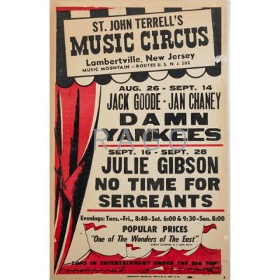 Appraisal: LAMBERTVILLE MUSIC CIRCUS POSTER s Two-color offset poster st John