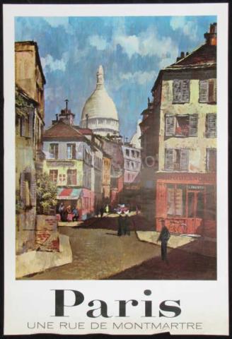 Appraisal: A vintage s travel poster promoting Paris France Une Rue