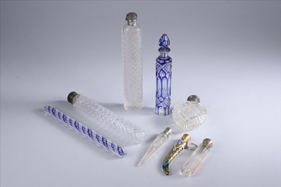 Appraisal: GROUP OF GLASS PERFUME BOTTLES Including two small Victorian scent