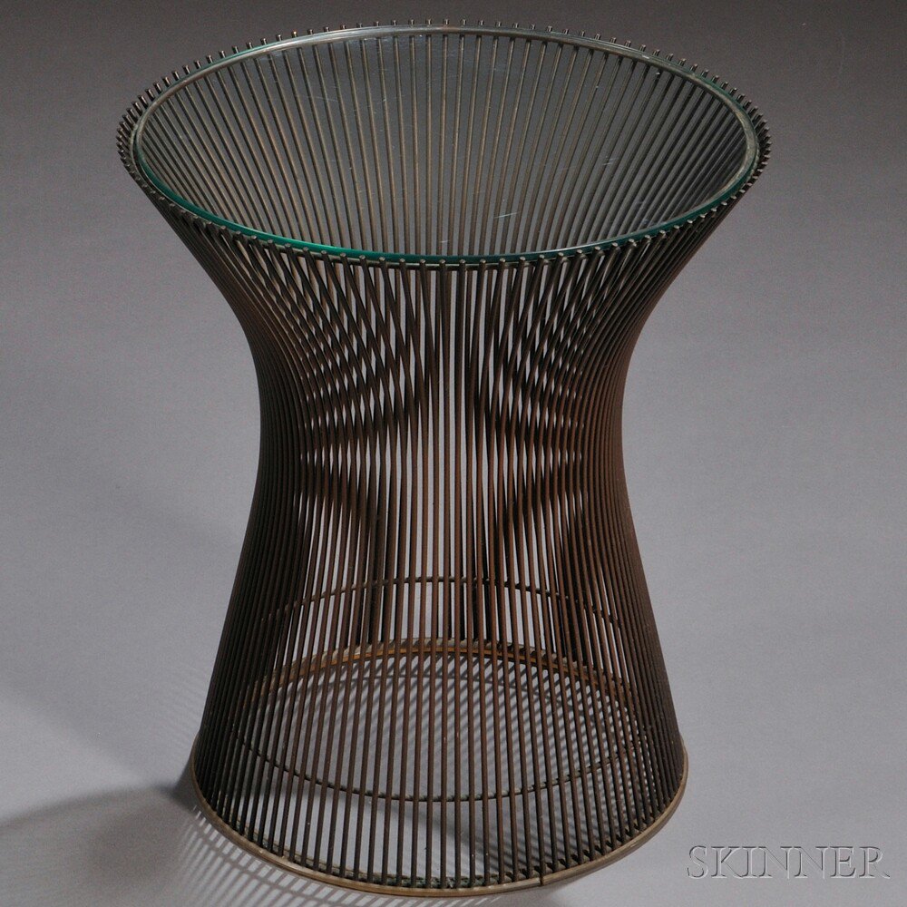 Appraisal: Warren Platner for Knoll Side Table Glass wire rods United