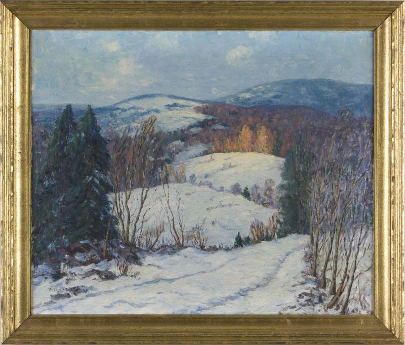 Appraisal: Ellen Ozanne NY th c First Snowfall oil on canvas