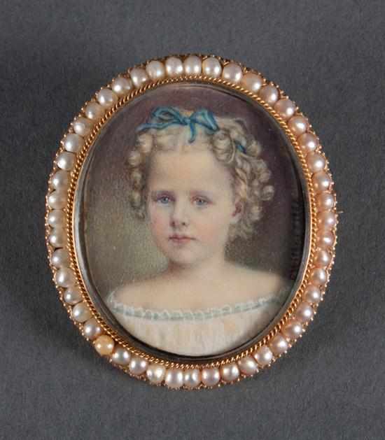 Appraisal: Caroline Withers American th century Portrait Miniature of Emelin Knox