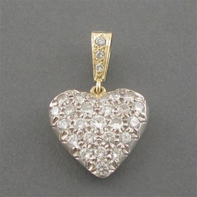 Appraisal: A heart shaped locket pendant pave set with graduated circular