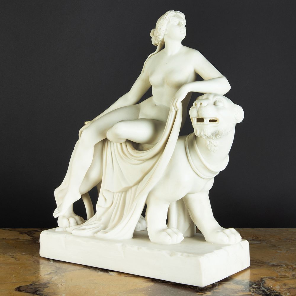 Appraisal: Parian Figure of Ariadne and the Panther Probably Minton Desinged