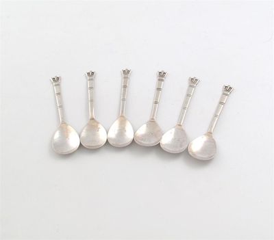 Appraisal: By R E Stone a set of six silver tea