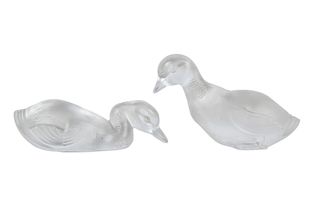 Appraisal: TWO BACCARAT CRYSTAL DUCKSeach marked to underside Condition good no