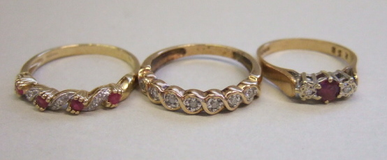 Appraisal: A ct gold and diamond set half hoop eternity ring