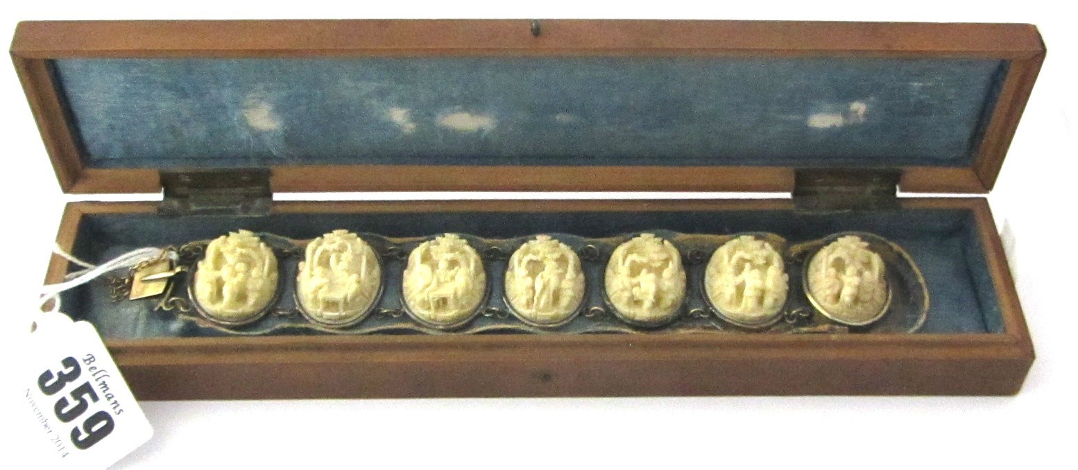 Appraisal: A Canton ivory bracelet late th early th century formed