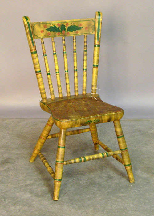 Appraisal: Painted child's rodback windsor chair