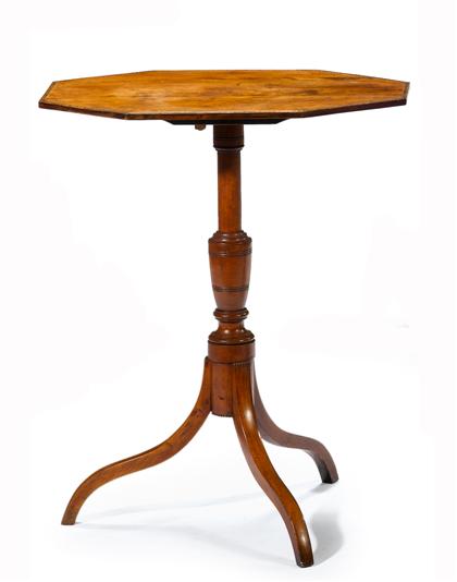 Appraisal: Federal inlaid octagonal candlestand early th century