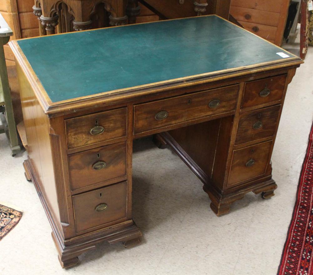 Appraisal: GEORGE III MAHOGANY DOUBLE PEDESTAL DESK English early th century