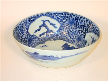 Appraisal: Japanese blue and white bowl th century Of high wall