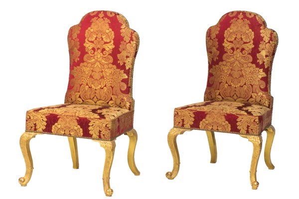 Appraisal: A pair of George II style hump back side chairs