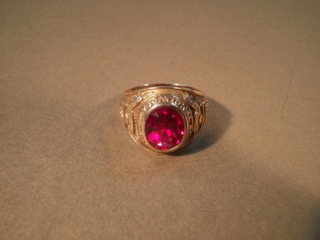 Appraisal: An American college ring from Maustbaum Vocational School dated with