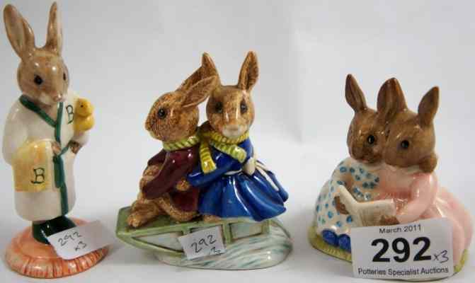 Appraisal: Royal Doulton Bunnykins Billie and Buntie Bunnykins Sleighride DB Storytime