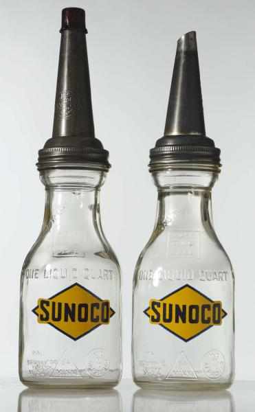 Appraisal: Lot of Glass Sunoco Oil Bottles Circa s Fired-on label