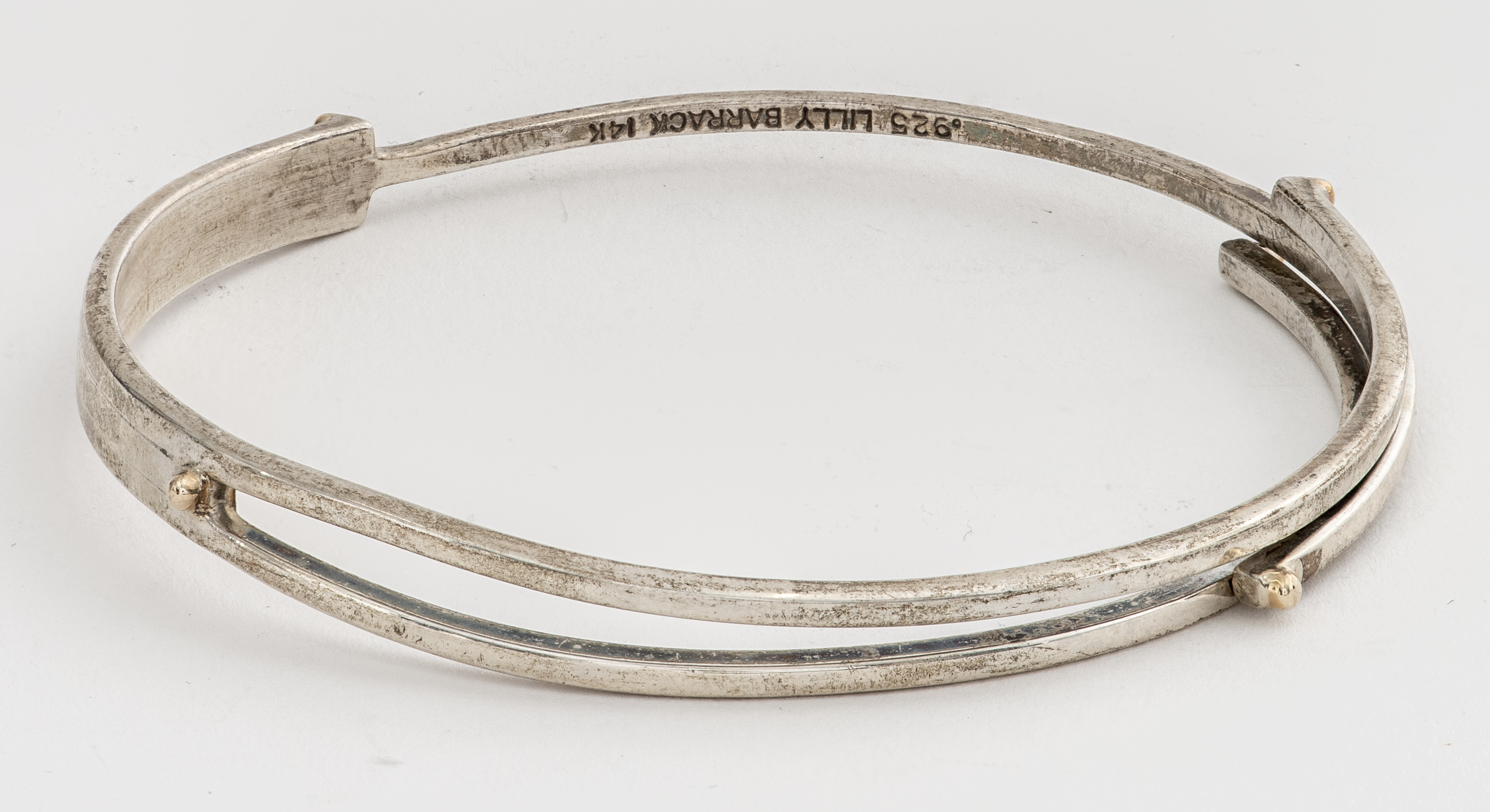 Appraisal: LILLY BARRACK SILVER K YELLOW GOLD BRACELET Vintage Lilly Barrack