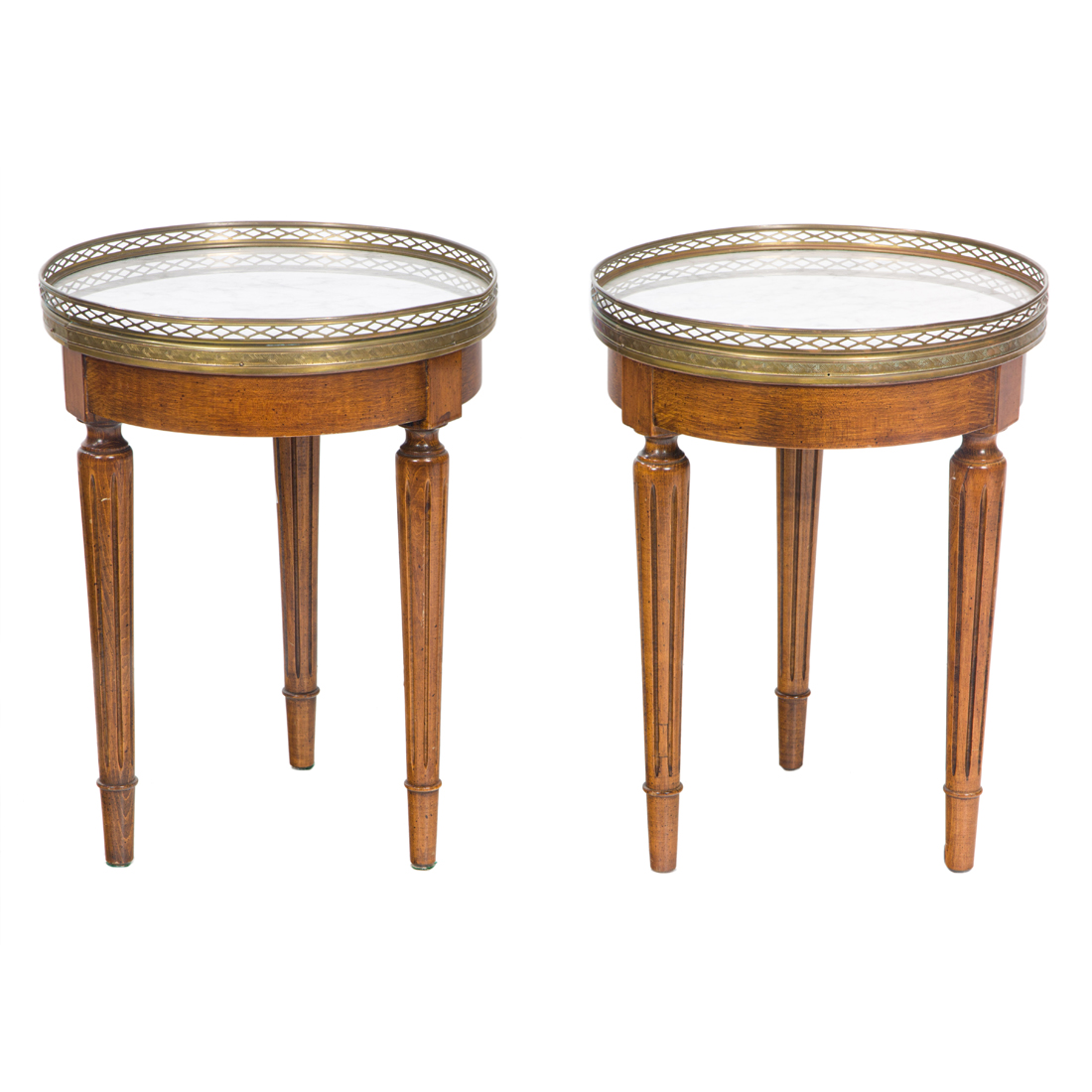 Appraisal: A PAIR OF LOUIS XVI STYLE BOUILLOTTE TABLES BY DANBY