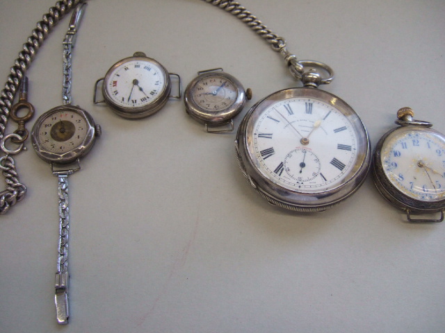 Appraisal: A gentleman's silver cased openfaced pocket watch the enameled dial