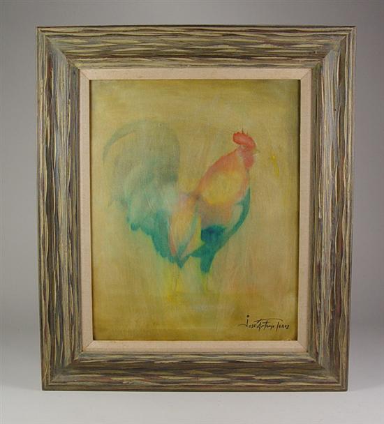 Appraisal: Rooster on Canvas Signed lower right Jose Antonio Perez a