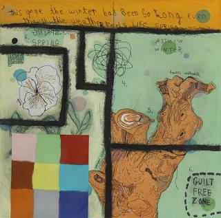 Appraisal: Print Squeak Carnwath Squeak Carnwath American b Winter Spring color